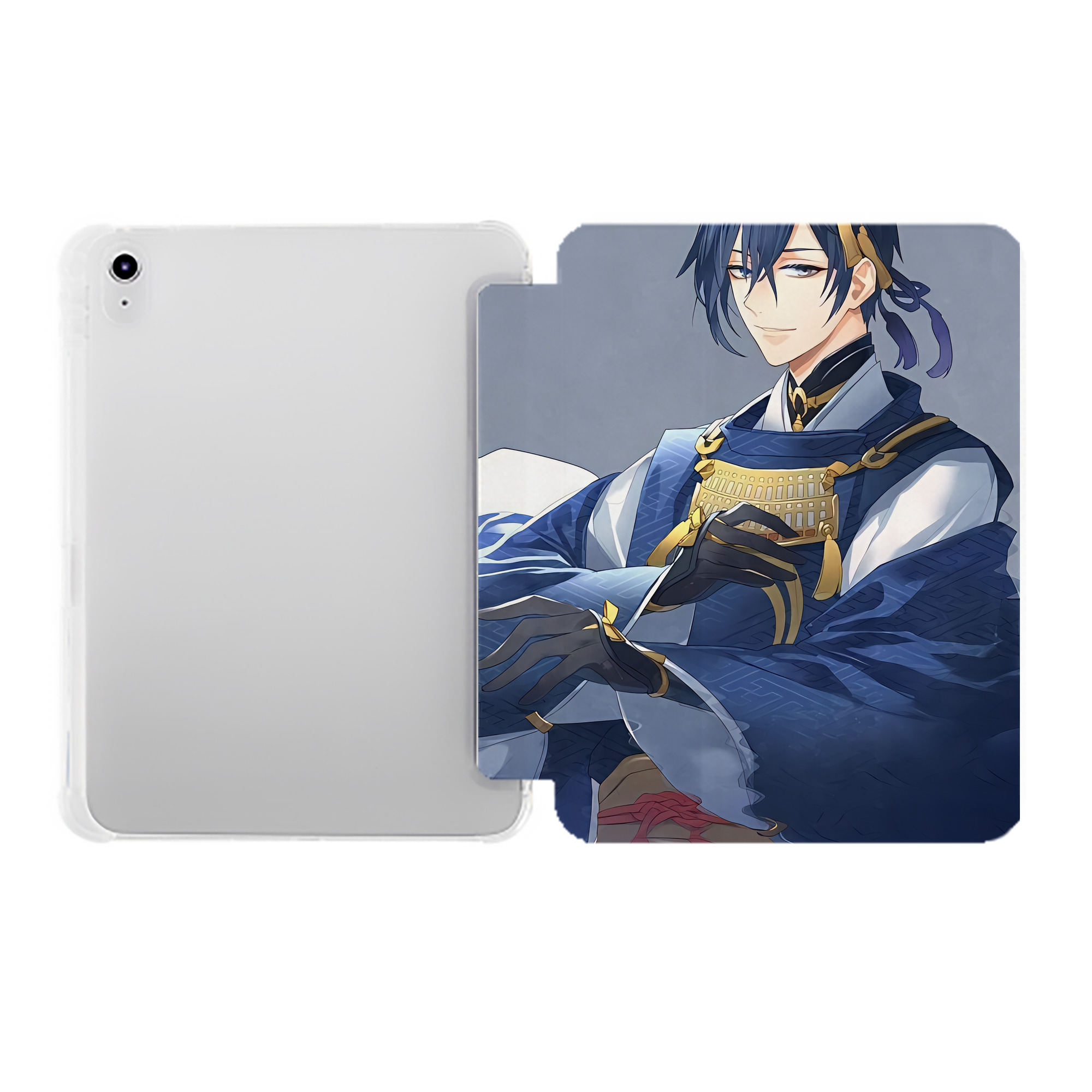 （画像用） 刀剣乱舞 Touken Ranbu IPad ケース ペン収納付き 三つ折りスタンド PUレザー×シリコン 対応機種9.5/10.5/10.9インチ